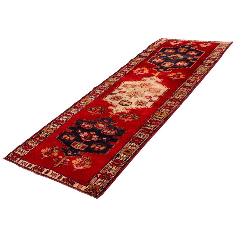 ECARPETGALLERY Hand-knotted Melis Vintage Red Wool Rug - 4'7 x 12'10