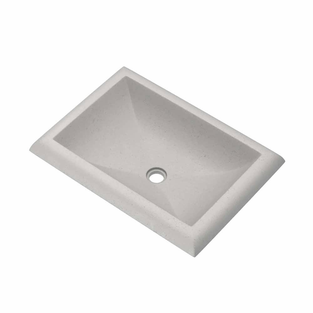 Montecito NativeStone and Concrete Drop-in Bathroom Sink - 21.5" x 15.5" x 5.25"
