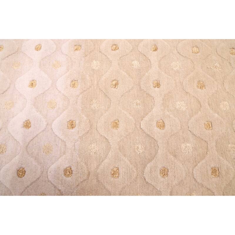ECARPETGALLERY Hand-knotted Opulence Ivory Silk, Wool Rug - 8'0 x 9'10
