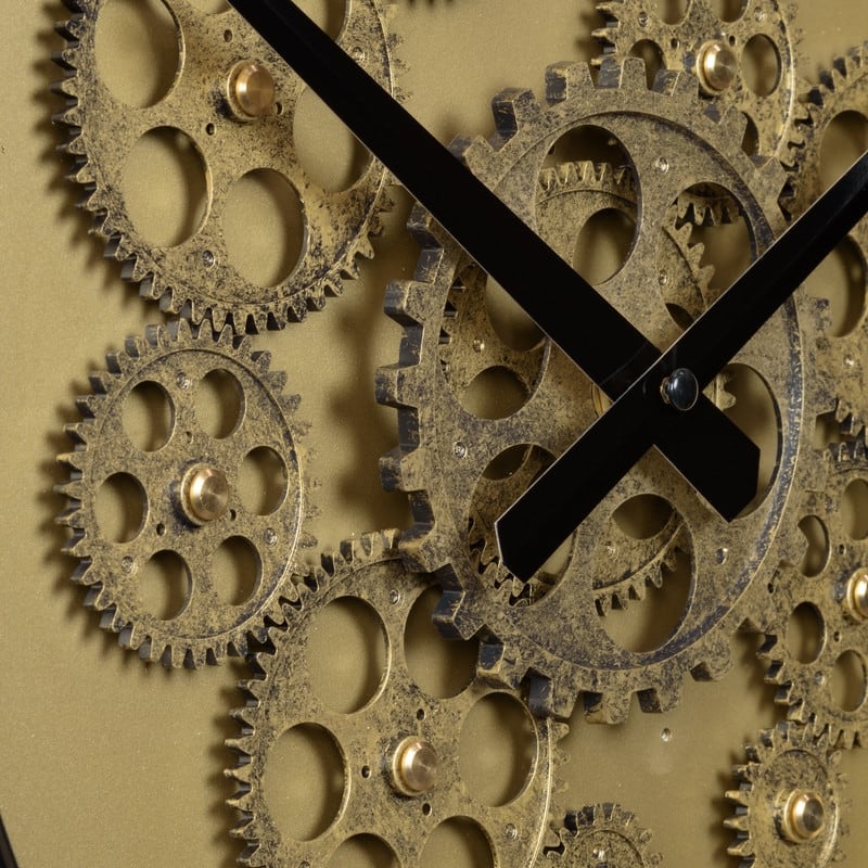 La Crosse 404-3439 15" Bronze Quartz Analog clock with Moving Gears