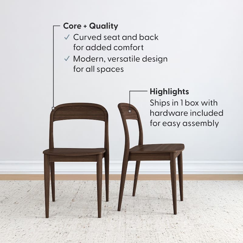 Plank and Beam Loar Mid-Century Modern Solid Wood Dining Chair