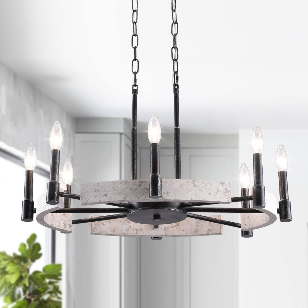 Oaks Aura Rustic 8-Light Farmhouse Chandeliers for Dining Room, Modern ...