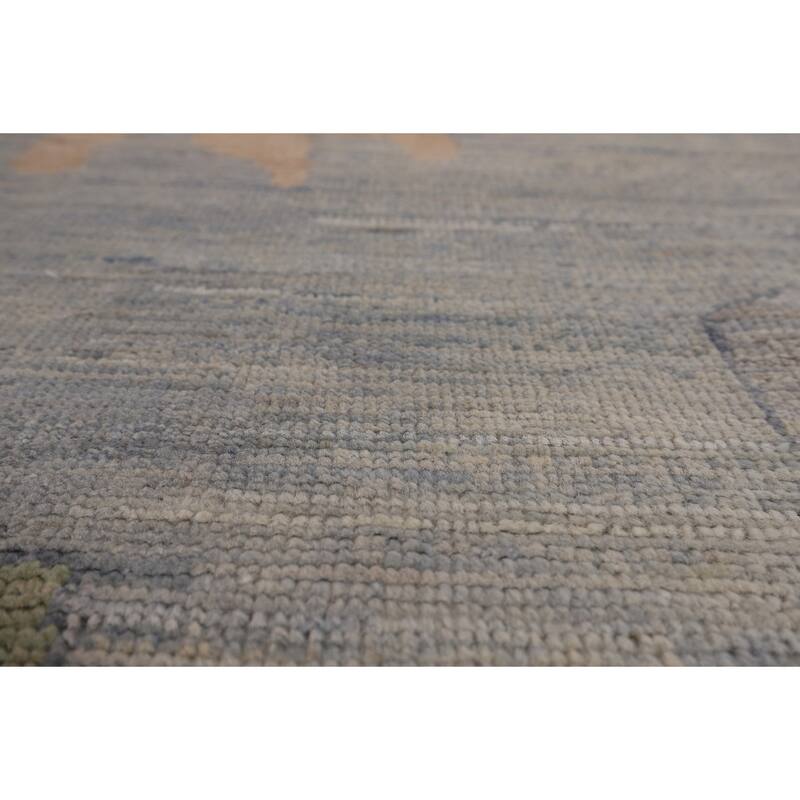 Vegetable Dye Oushak Turkish Large Area Rug Handmade Wool Carpet - 12'5"x 14'9"