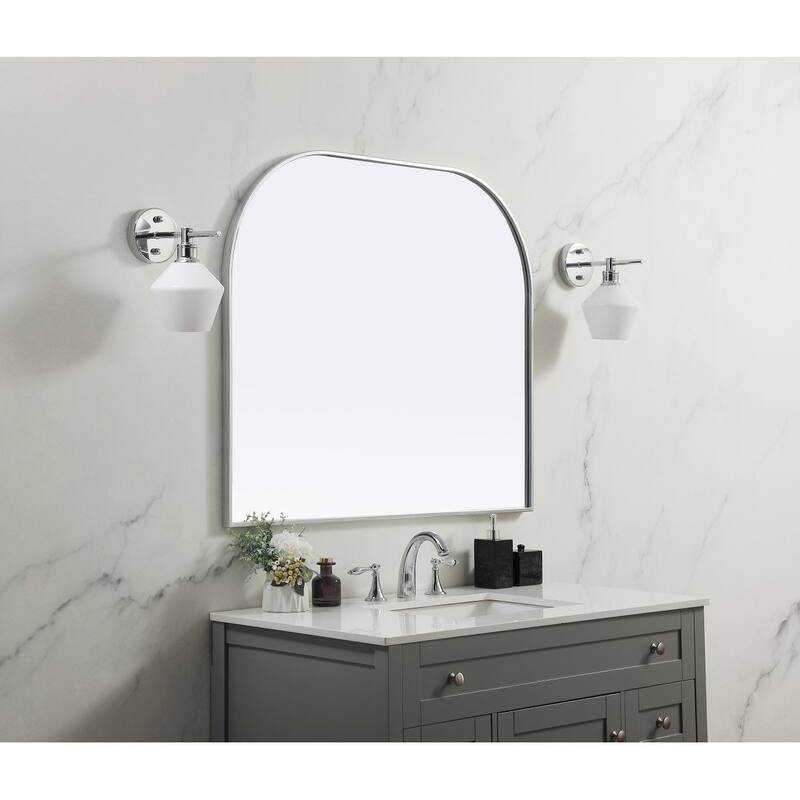Indigo Home Metal Frame Arch Mirror 40x34 Inch