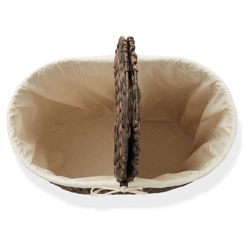 Half Moon Laundry Hamper Basket w Lid and Removable Liner for Clothes