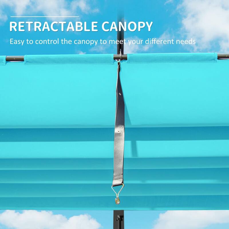11 X 16 FT Outdoor Retractable Pergola with Weather-Resistant Canopy, Aluminum Garden Patio Gazebo for Courtyard