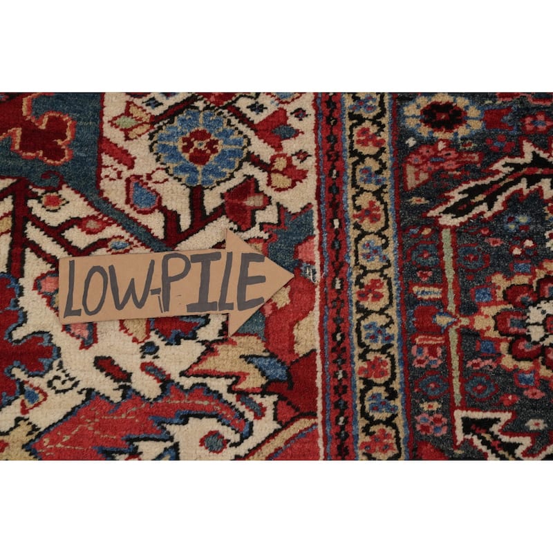 Hand Knotted Oriental 100% Wool Carpet Traditional Floral Red Heriz Area Rug - 12' 9'' X 9' 9''