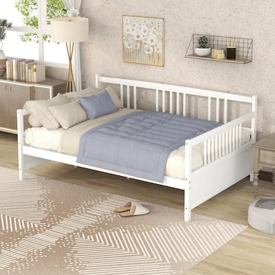 Elegant Full Size Daybed with Storage Space, Multi-Functional Bed/Sofa