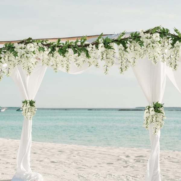 Silk Wisteria Garland 5 Foot with 12 Hanging Flowers. - Bed Bath & Beyond -  35571038