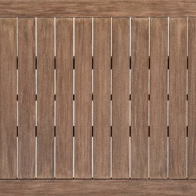 Orbit Indoor Outdoor Patio Dining Table in Weathered Eucalyptus Wood