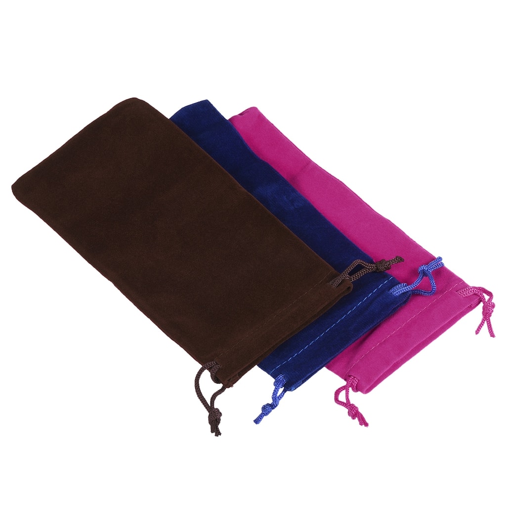 Drawstring Gift Bags 3Pcs Soft Flannel Cloth Storage Pouch for Jewelry