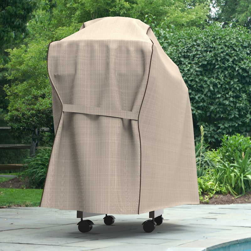 Budge Heavy Duty Waterproof BBQ Grill Cover, English Garden, Tan Tweed