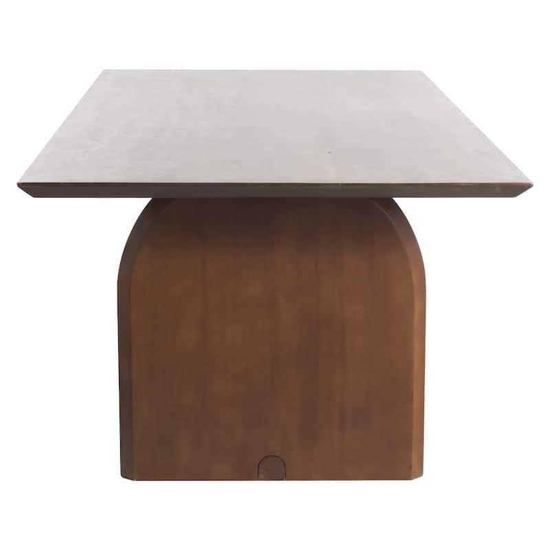 Mango Wood Mid Century Modern Dining Table with Arched Legs - Brown - Roche River Decor