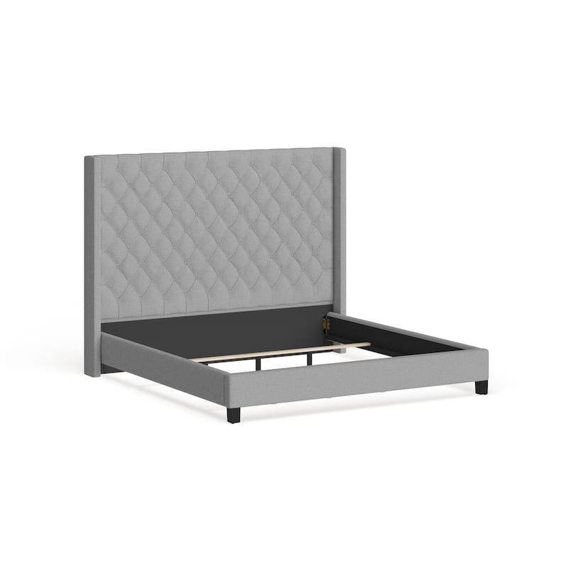 Naples Wingback Button Tufted Tall Headboard Bed by iNSPIRE Q Artisan