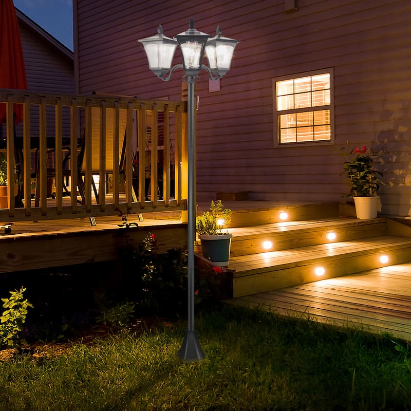 71.75" Solar Lamp Post, All-Weather Waterproof Stainless Steel