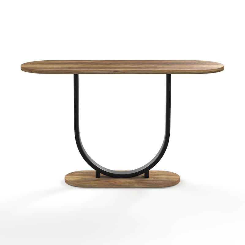 Vimm Industrial Oak 47-inch Steel Sofa Table by Furniture of America