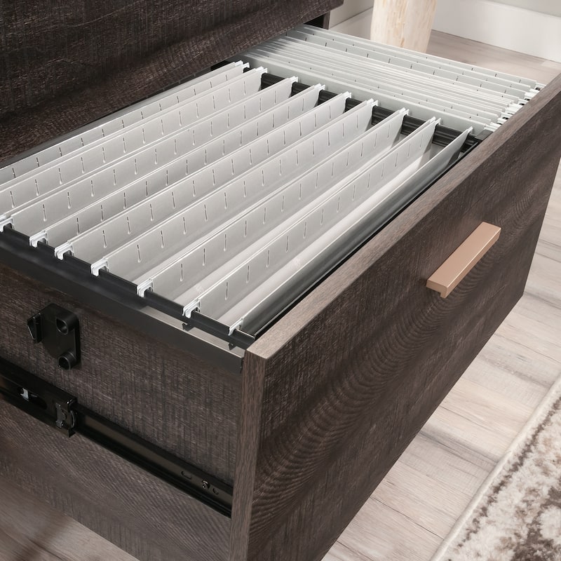 Wood Lateral File with Full-Extension Drawer Slides, Black