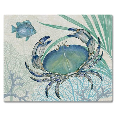 Counter Art Glass Cutting Board / Counter Saver 12"x15", Oceana - 12"x15"