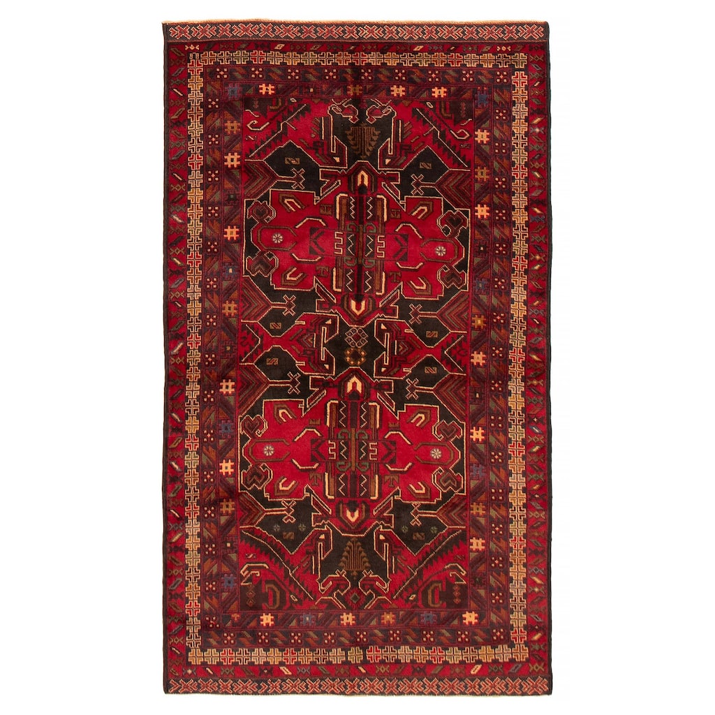 Teimani Red Rug 3'4" x 6'8" - 3'4 x 6'8