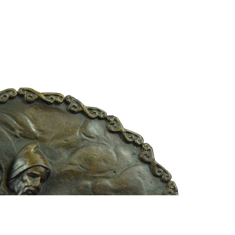 Bronze Sculpture Manger Scene With Mary Joseph And 3 Wise Men Wall Plaque Decor