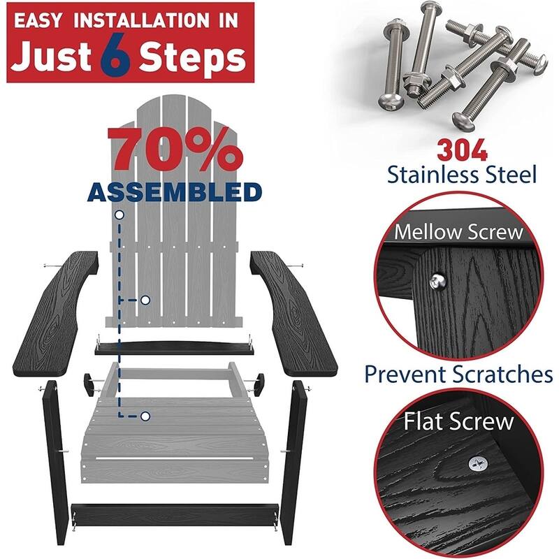 WINSOON HIPS All Weather Outdoor Folding Adirondack Chair