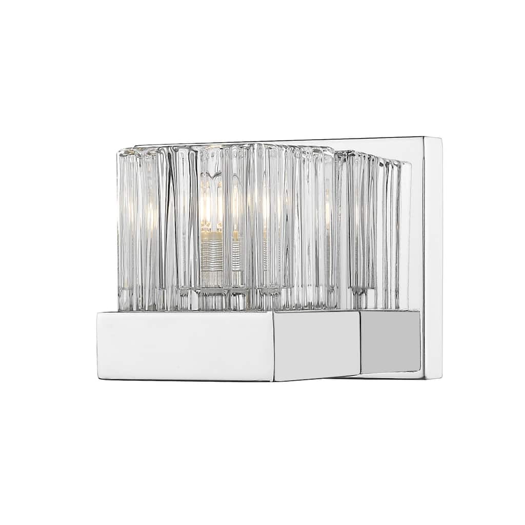 Z-Lite 468-1S Fallon 1 Light 6" Wide Ribbed Crystal Glass Bath Sconce