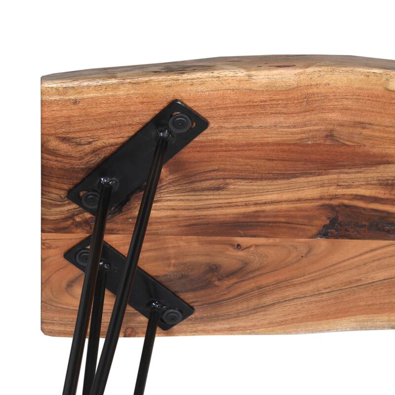 Carbon Loft Czuchry Hairpin Natural Live Edge Wood with Metal Bench