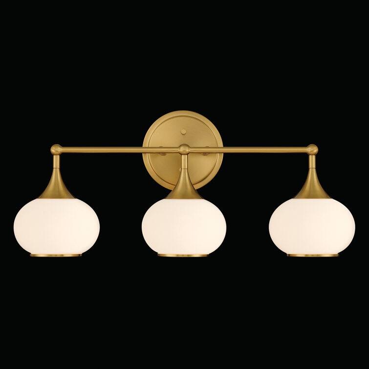 Acroma Aged Brass/Polished Chrome Finish Modern Globe Vanity Light