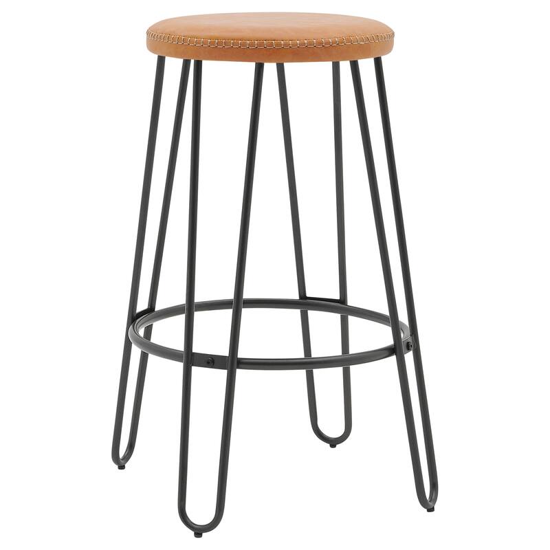 NPD Furniture Joe KD Faux Leather Backless Stool (Set of 2)