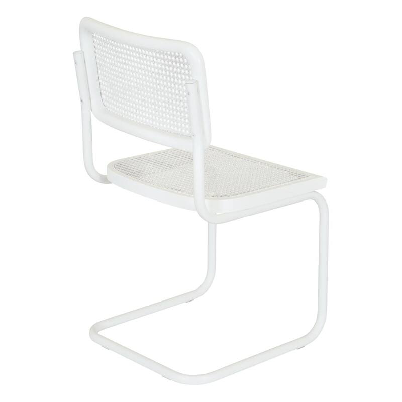 Breuer Chair Company Marcel Breuer Cesca Cane Cantilever Side Chair w/ White Steel Frame (Various Wood & Cane Colors)