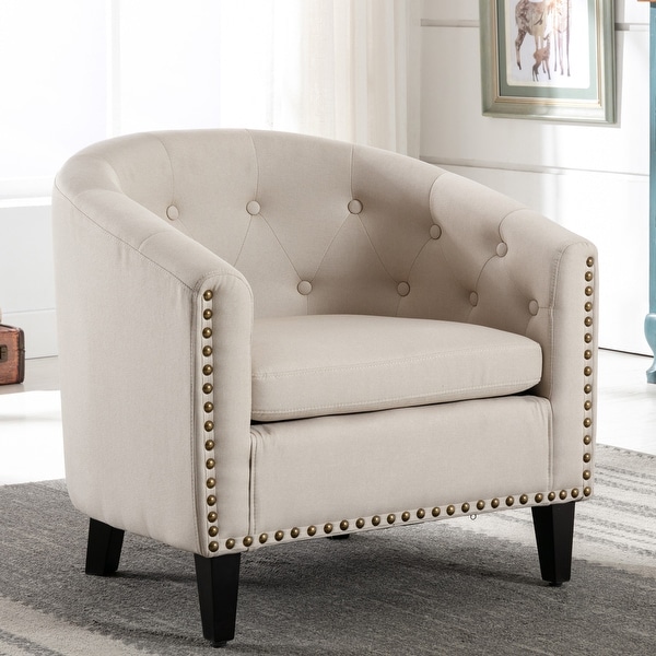 Tufted Barrel Chair Tub Chair for Living Room Bedroom Club Chairs