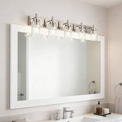 5-Light Vanity Light with Hammered Glass