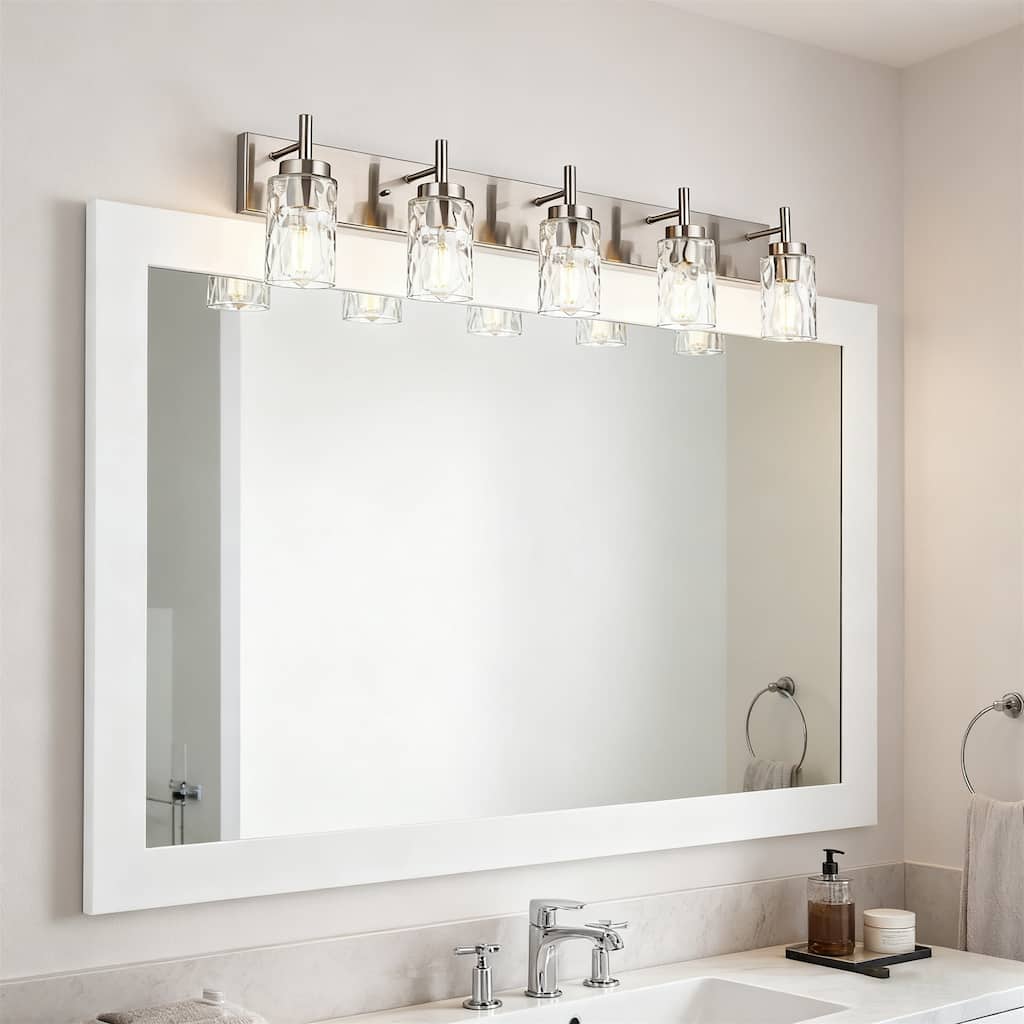5-Light Vanity Light with Hammered Glass