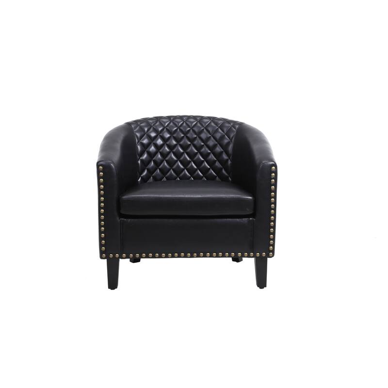 Club Chairs with nailheads and solid wood legs