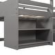 preview thumbnail 30 of 46, Wood Twin Loft Bed with 2 Shelves & 2 drawers for Bedroom(Antique Gray)
