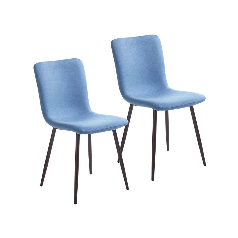 Porthos Home Lexi Dining Chairs Set of 2, Fabric Upholstery, Iron Legs - Blue