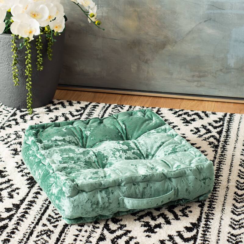 SAFAVIEH Helyn Square Tufted Velvet Floor Pillow