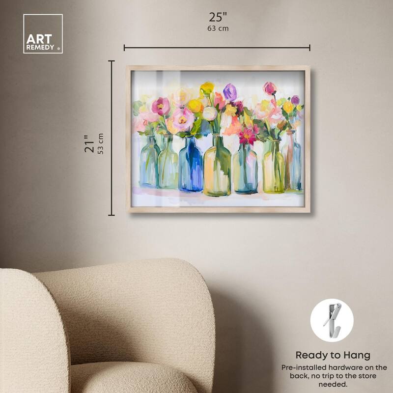 Bottles and Blooms Shadowbox by Art Remedy