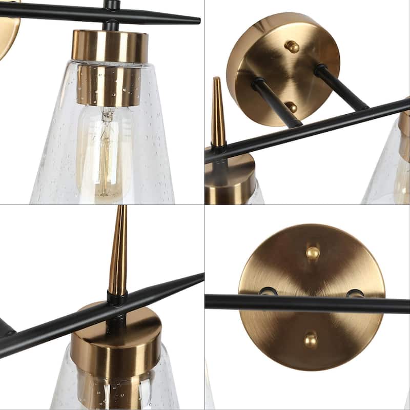 Aditi Modern Industrial 2-Lights Bathroom Vanity Lights Cone Bedroom Wall Sconces - L 14.5" x W 7" x H 10"