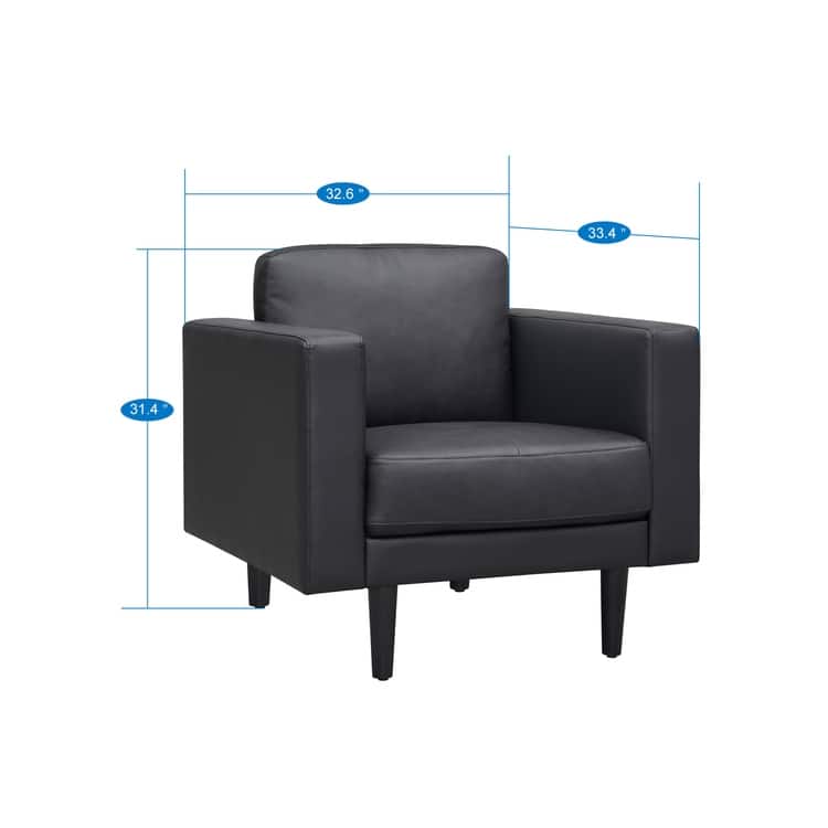 Marisa Genuine Mid-Century Leather Sofa 3 Piece Set, Classic Modern Sofa Couches for Living Room Furniture