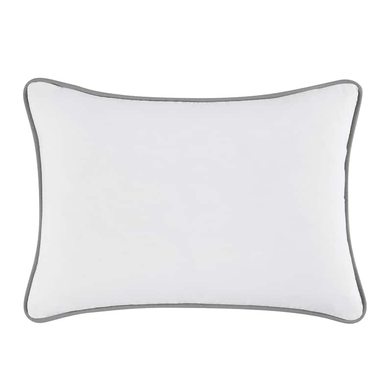 Brooklyn Loom Solid Contrast Piped Decorative Pillow - White/Grey - 14x20