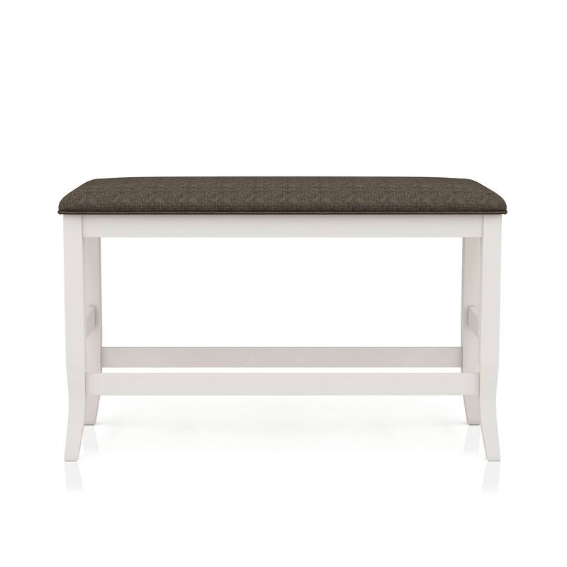 Furniture of America Hanto Transitional Off-White Wood 4-Piece Counter Height Dining Table Set with Storage