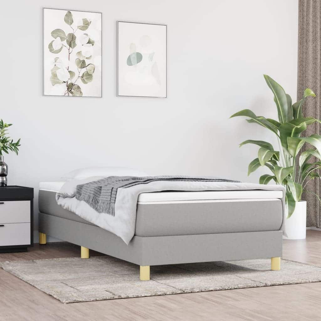 vidaXL Box Spring Bed Base Platform Bed Frame with Mattress for Bedroom Fabric