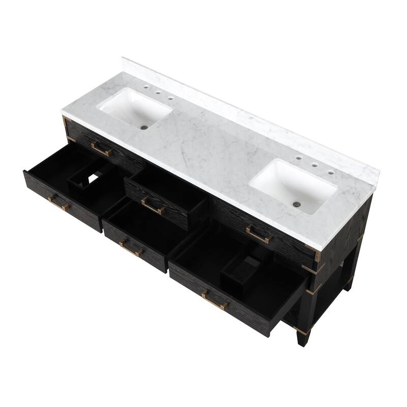 Lexora Norwalk Bath Vanity and Carrara Marble Top