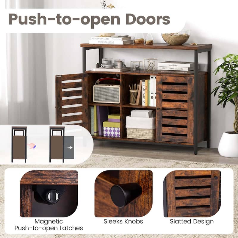 Costway Buffet Cabinet Industrial Sideboard Storage Cabinet with - See Details