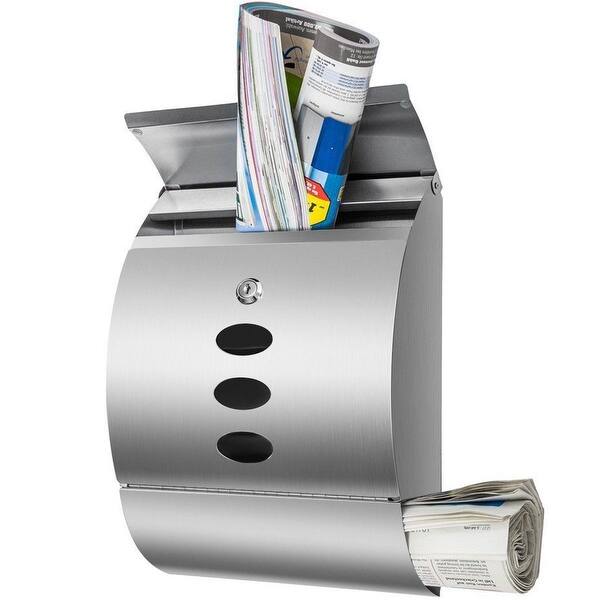Shop Gymax Wall Mount Mail Box Stainless Steel Metallic Overstock 22515655