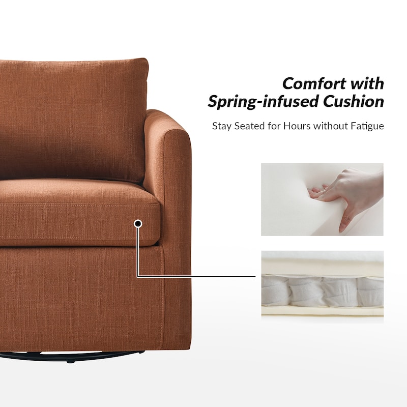 Erkenbald Modern 360-Degree Swivel Chair with Removable Slipcover Set of 2 by HULALA HOME