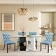 preview thumbnail 86 of 99, High-end Tufted Velvet Upholstered Nailhead Dining Chair Set of 6 Set of 4 - Light Blue