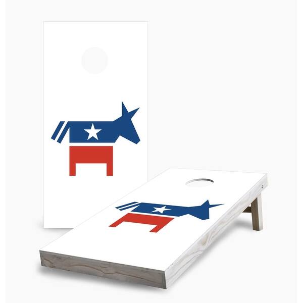 slide 2 of 7, Democrat Cornhole Game (Choose Wraps or Boards) 2x4 Boards (24" x 48") - Include ALL Accessories