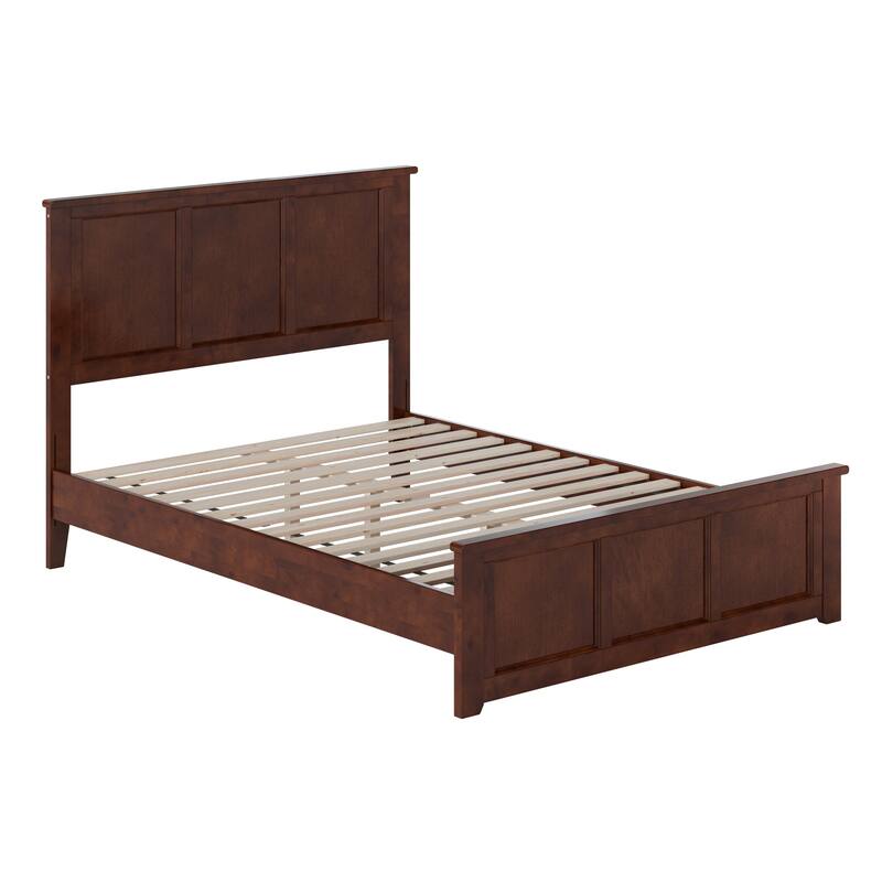 Charlotte Solid Wood Low Profile Platform Bed with Matching Footboard - Walnut - Full